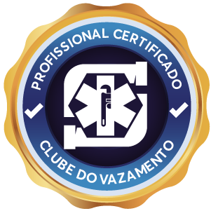 Selo do Profissional Certificado em Caça Vazamento pelo Clube do Vazamento